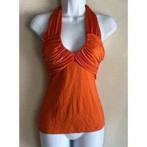Vintage Y2K Marciano Orange Halter Top XS NWT Fairy Grunge Club 2000s Sexy Tie
